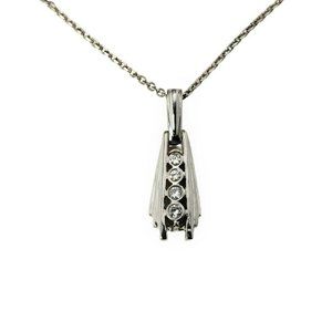 Vintage 14 Karat White Gold and Diamond Pendant Necklace #11398